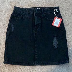 Black denim skirt